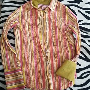 Striped button down shirt size small